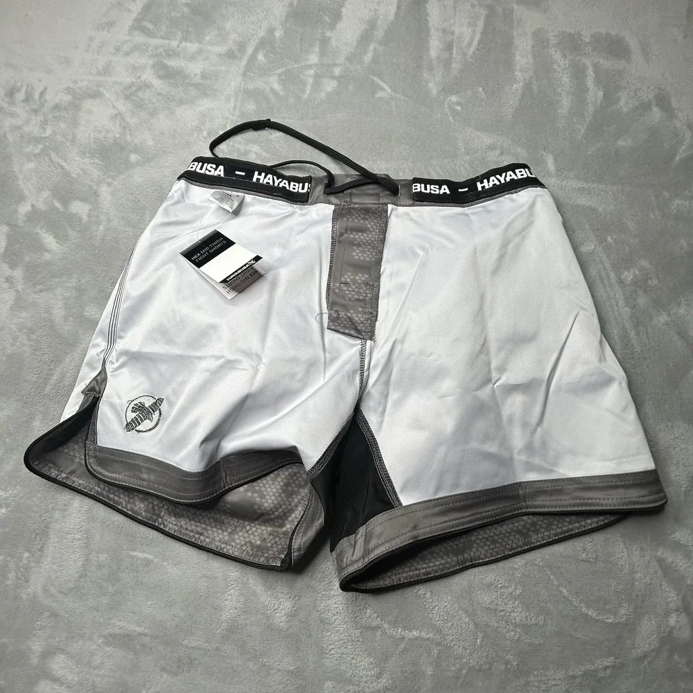 Hayabusa Hex Mid Thigh Fight Shorts Mens XL Gray MMA Training Athletic NWT